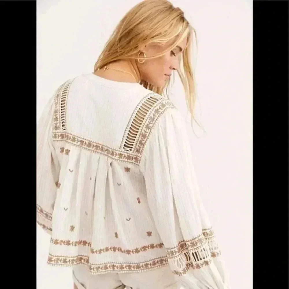 Free People All Roads Lead To You Blouse - Picture 2 of 7